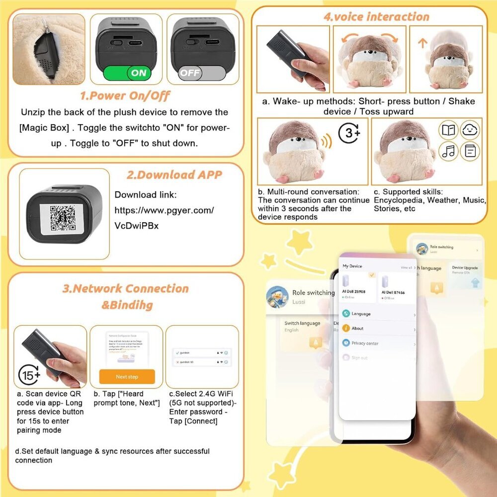 AI Smart Stuffed Animal with ChatGPT - Real-Time Voice Interactive Plush Toy NEW - Picture 4 of 9